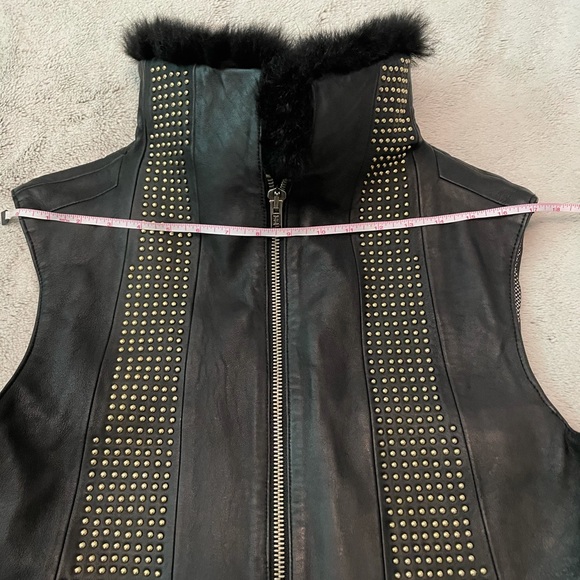Ernte genuine leather vest with gold stud detail - Picture 11 of 16